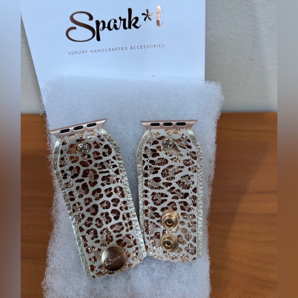 SparklBands LUXE ROSE GOLD LEOPARD WATCHBAND (XS/S, APPLE 38/41)